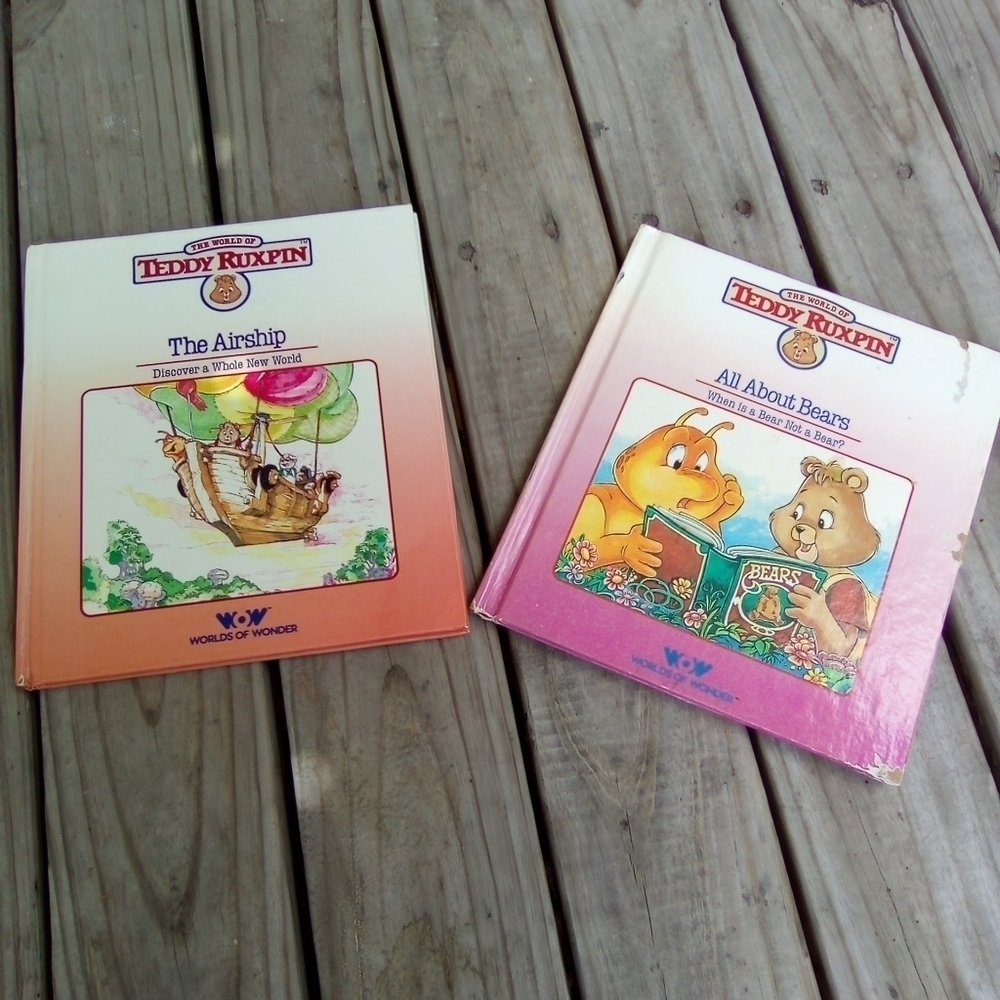 Teddy Ruxpin 4 Books Book Lot All About Bears, The Airship, Lullabies